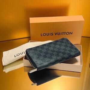 Louis Vuitton Damier Zippy Organizer Long Wallet Graphite w/ Dust Bag, Box, COA